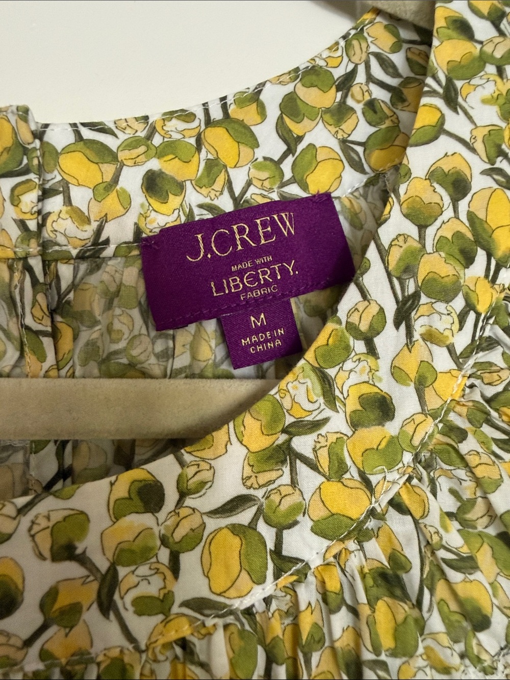 J. Crew Liberty Yellow and White Lemon-Print Puff-Sleeve Blouse - Picture 2 of 8